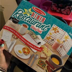 Melissa & Doug Star Diner Restaurant Play Set with Red and Blue Accents